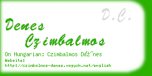 denes czimbalmos business card